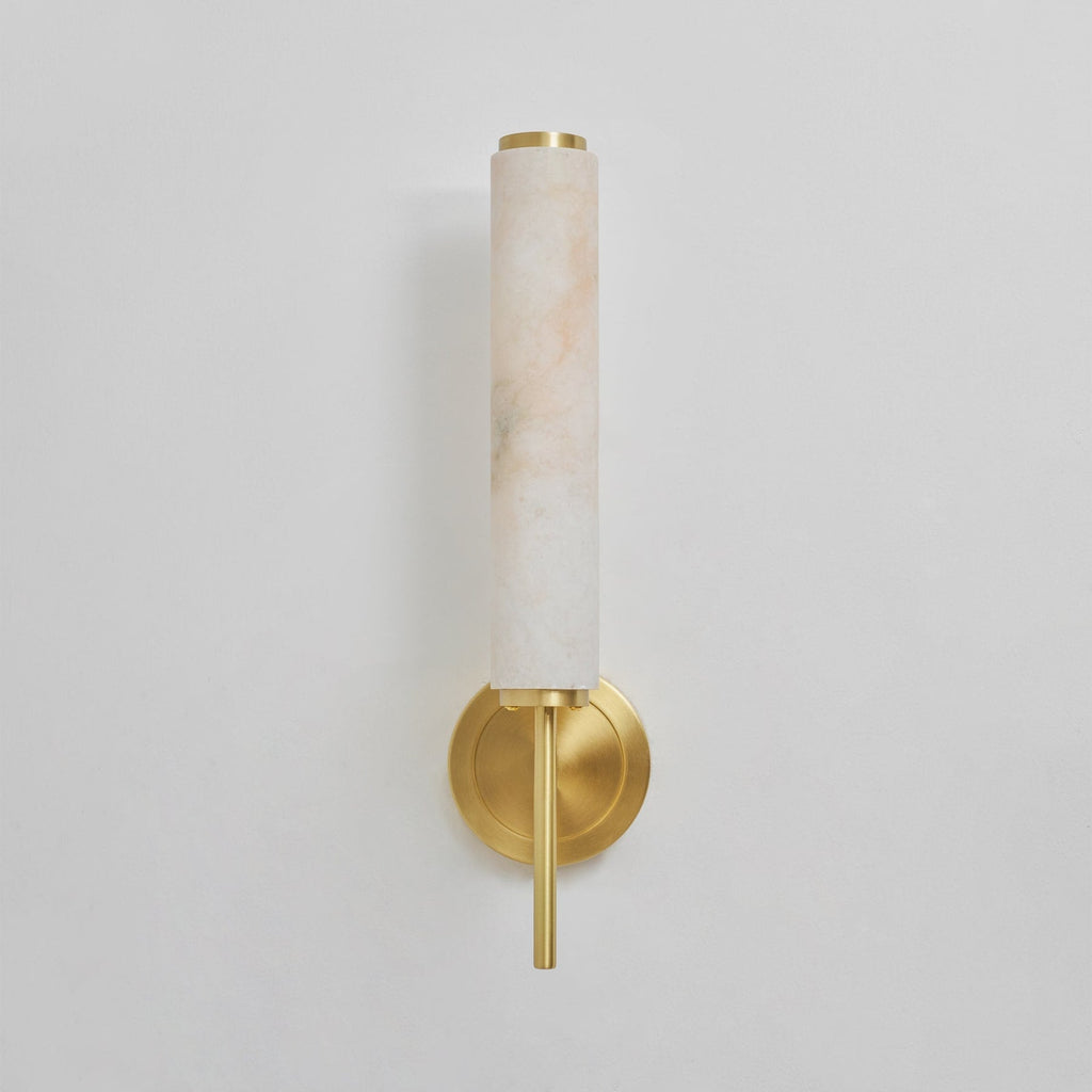 Modern Metal and Faux Alabaster Wall Sconce for Living Room