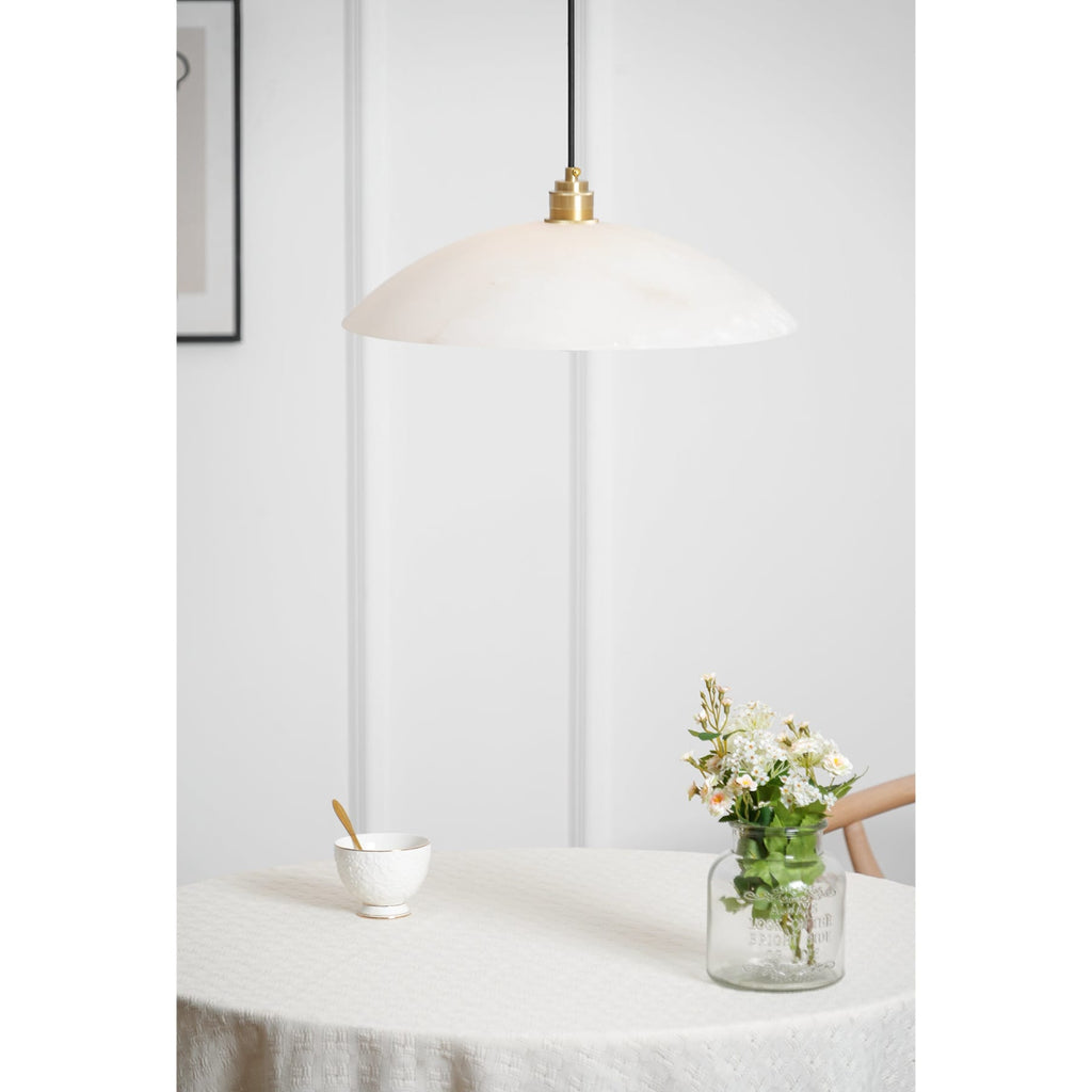Modern Marble and Copper Pendant Light for Dining Room