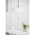 Modern Marble and Copper Pendant Light for Dining Room