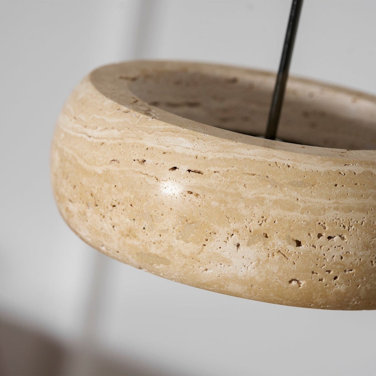 Modern Travertine Stone Pendant Light With Dimmable Remote Control