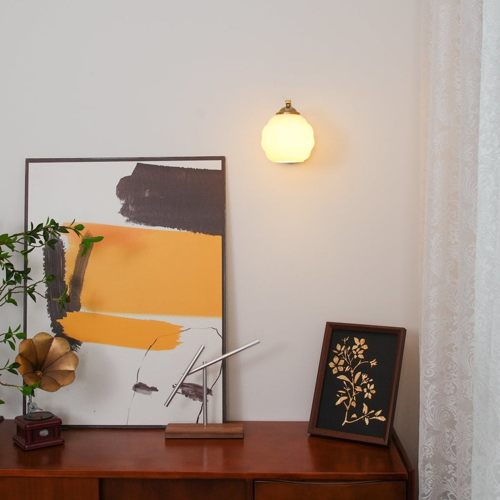 Modern Iron and Glass Wall Sconce With Warm LED Glow