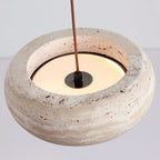 Modern Travertine Stone Pendant Light With Dimmable Remote Control