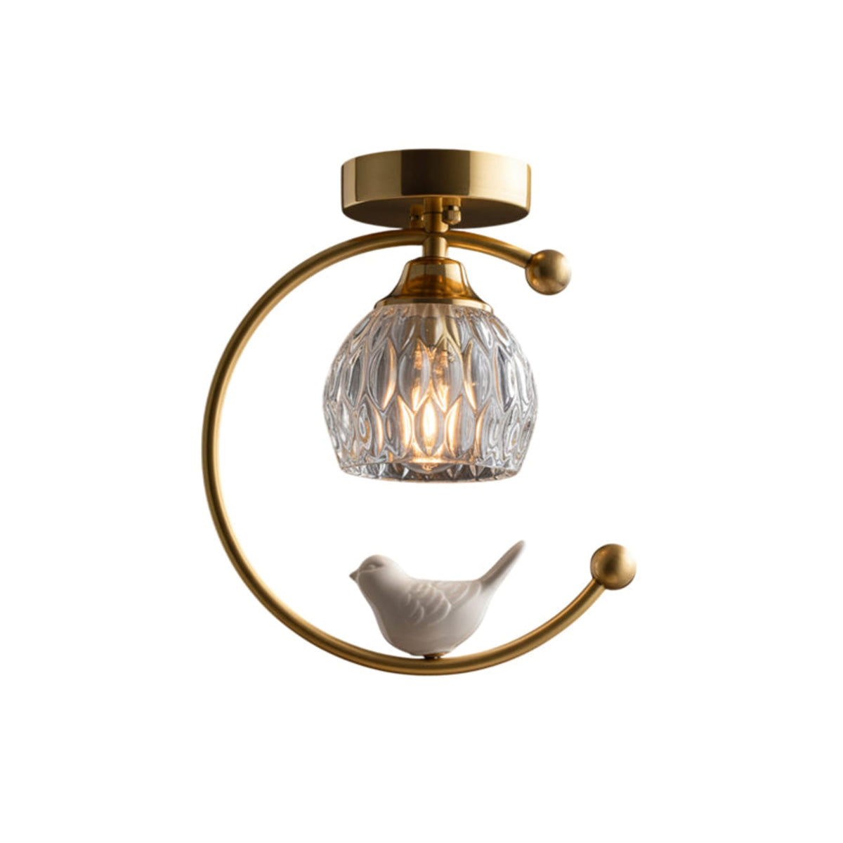 Modern Solid Brass Flush Mount Ceiling Light