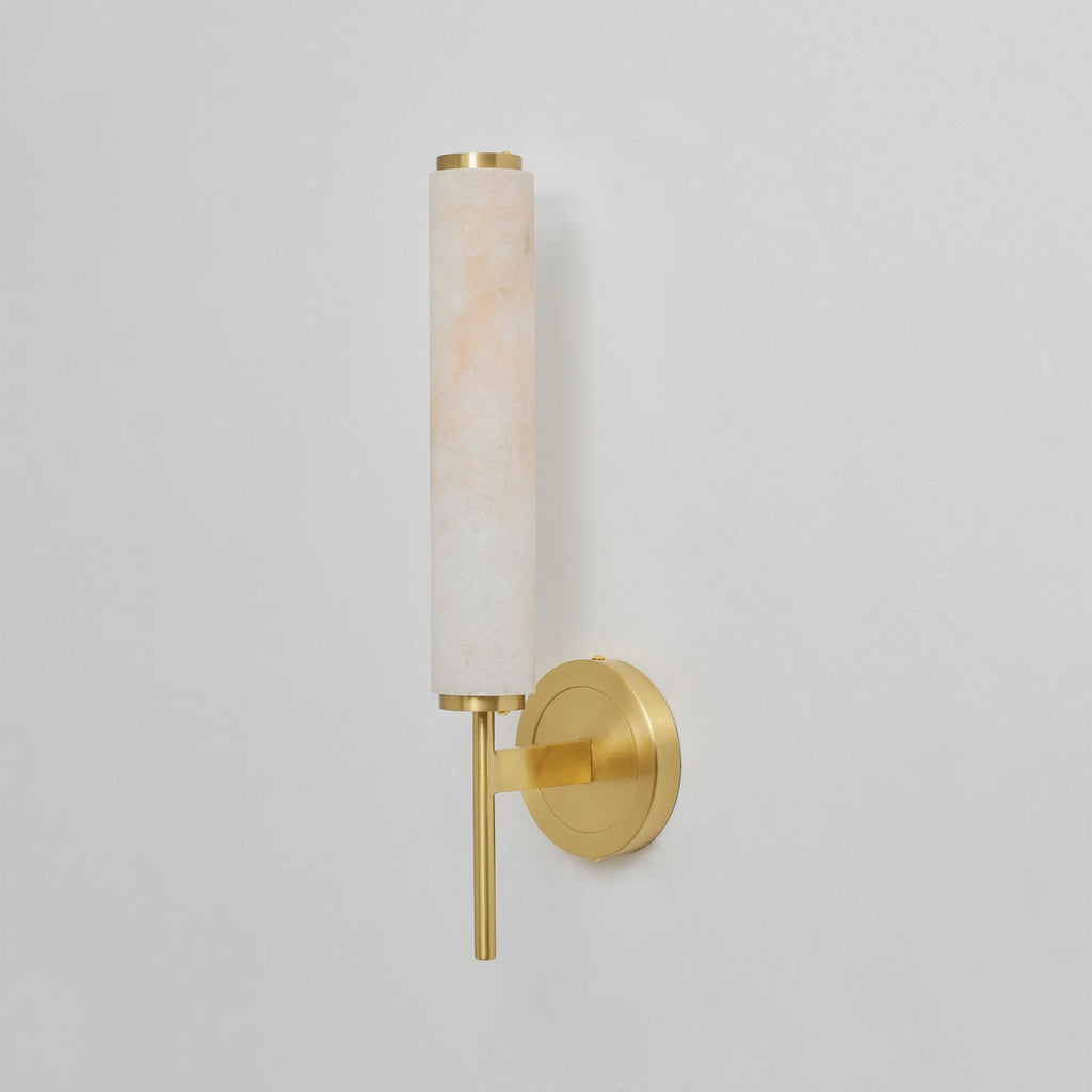 Modern Metal and Faux Alabaster Wall Sconce for Living Room