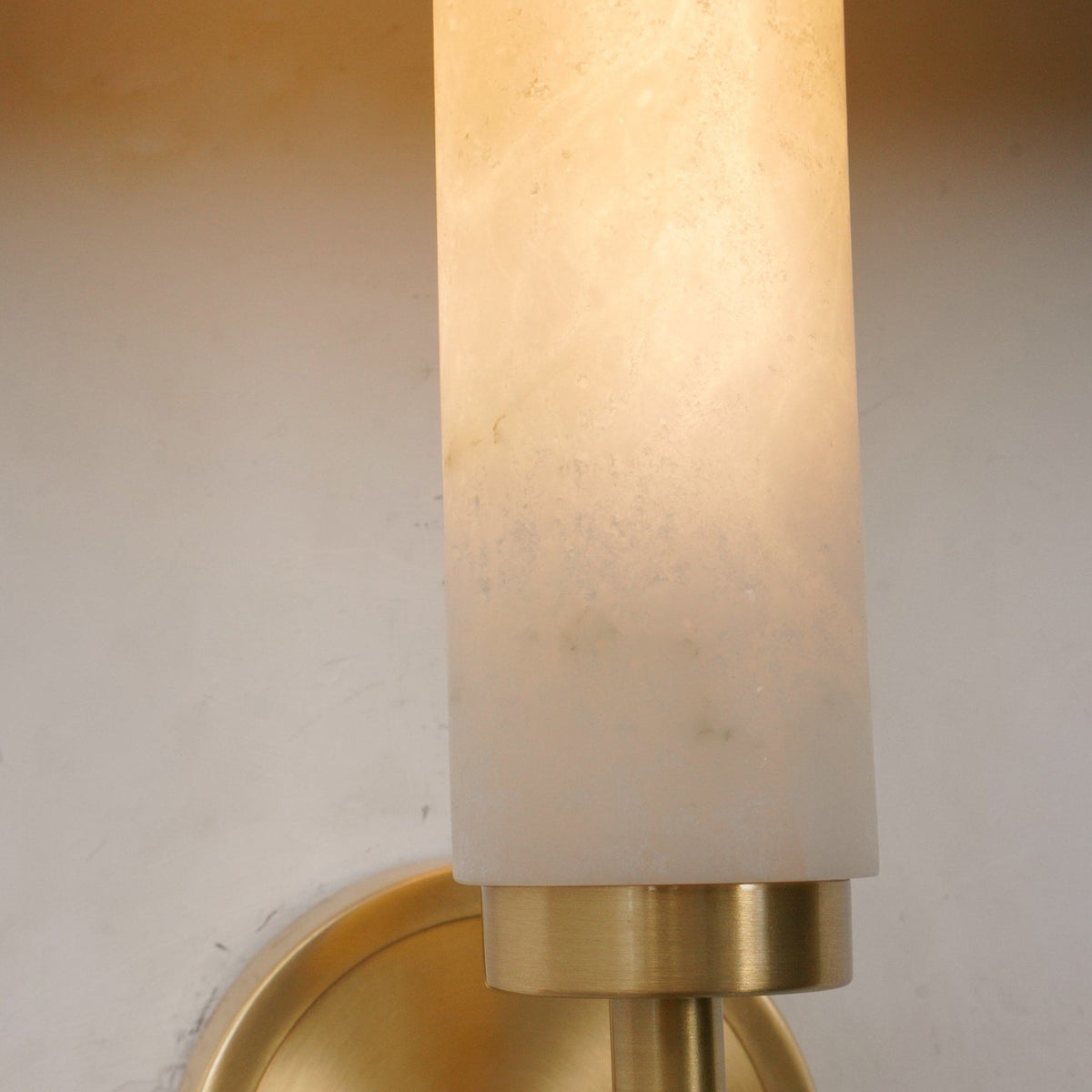 Modern Metal and Faux Alabaster Wall Sconce for Living Room
