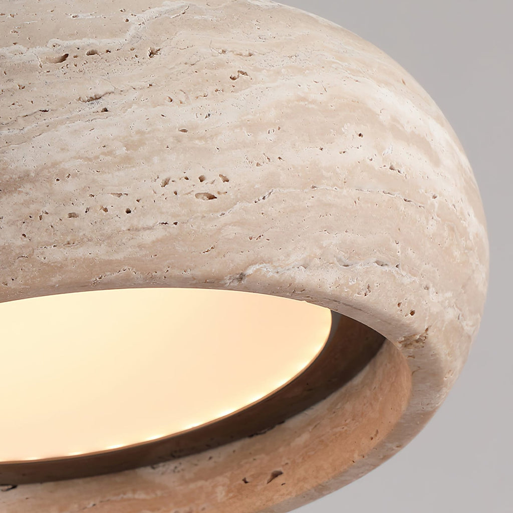 Modern Travertine Stone Pendant Light With Dimmable Remote Control