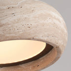 Modern Travertine Stone Pendant Light With Dimmable Remote Control