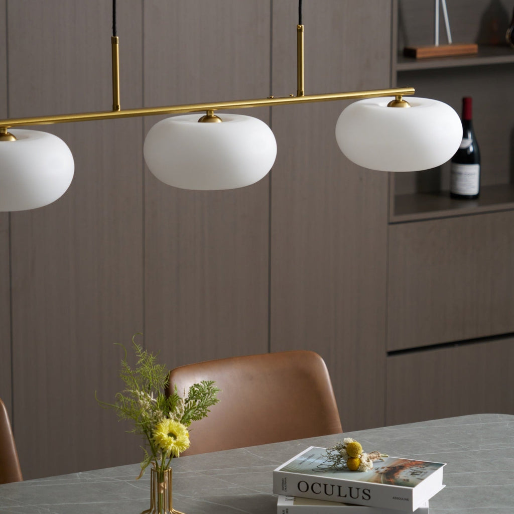 Modern Glass Pendant Light With Tri-Color LED Glow
