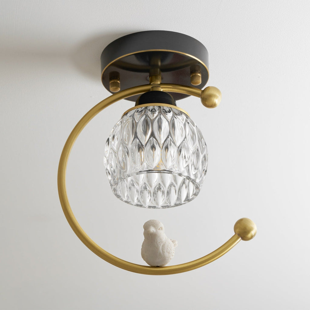 Modern Solid Brass Flush Mount Ceiling Light