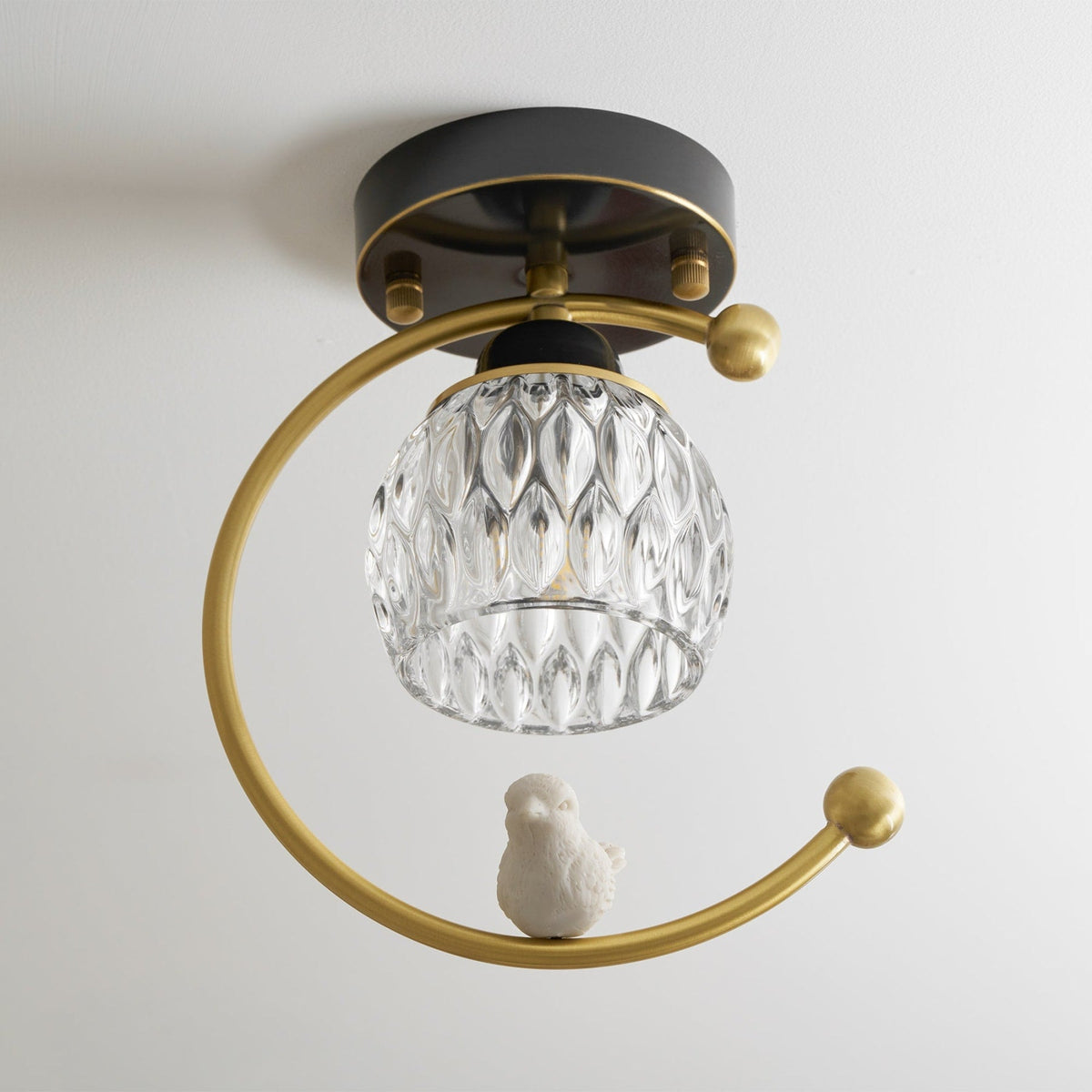 Modern Solid Brass Flush Mount Ceiling Light