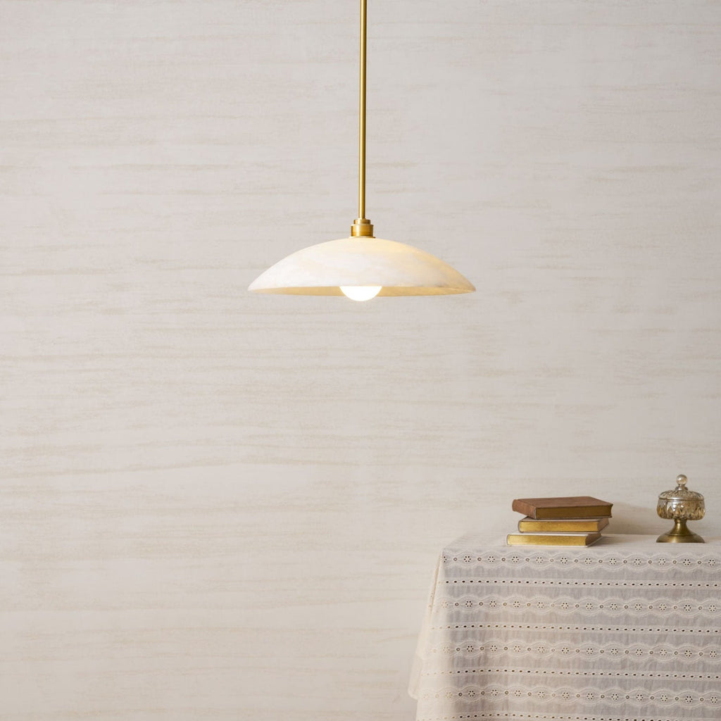 Modern Marble and Copper Pendant Light for Dining Room