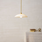Modern Marble and Copper Pendant Light for Dining Room