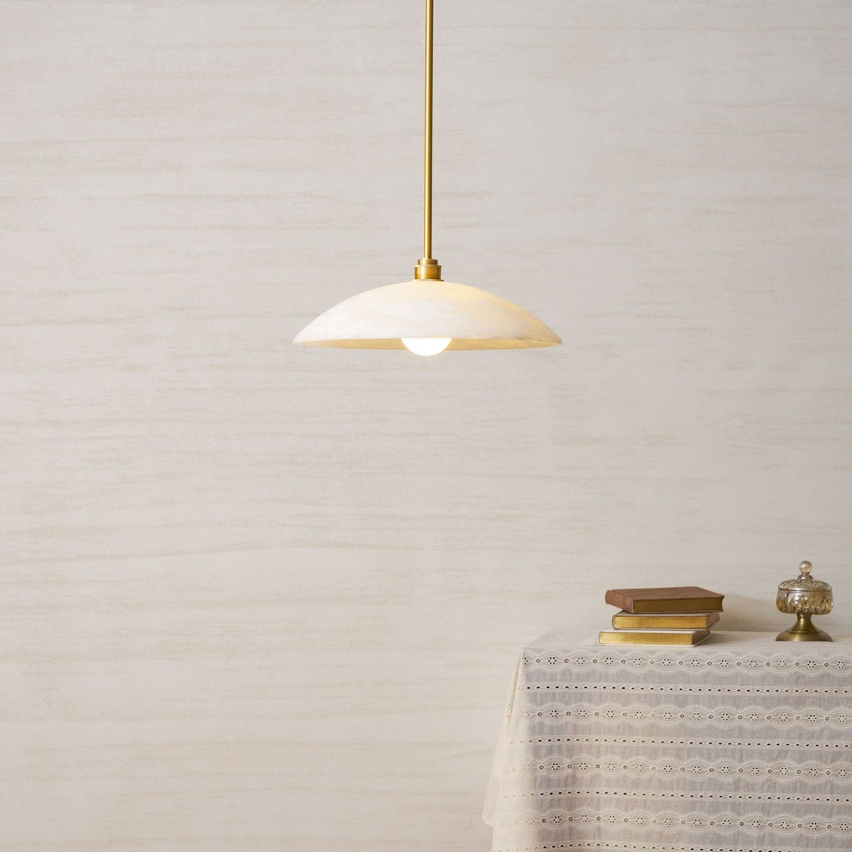 Modern Marble and Copper Pendant Light for Dining Room