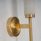 Modern Metal and Faux Alabaster Wall Sconce for Living Room
