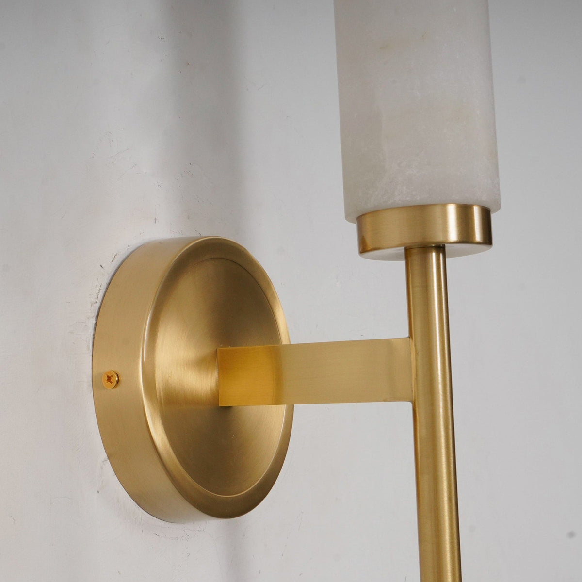 Modern Metal and Faux Alabaster Wall Sconce for Living Room