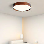 Scandinavian Wood Flush Mount Ceiling Light With Slim Low-Profile Design