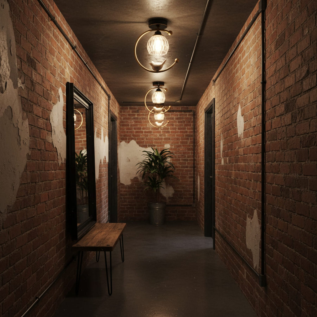 Modern Solid Brass Flush Mount Ceiling Light