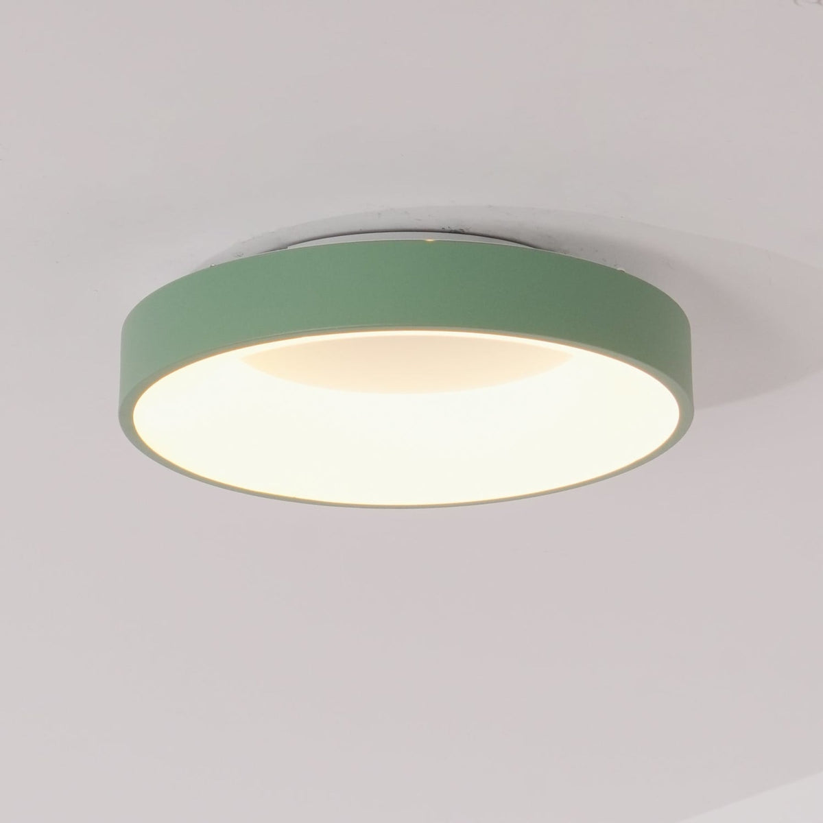 Modern Wrought Iron Flush Mount Ceiling Light With Tri-Color LED Glow