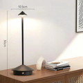 Modern Aluminum Cone LED Rechargeable Table Lamp With Stepless Dimming