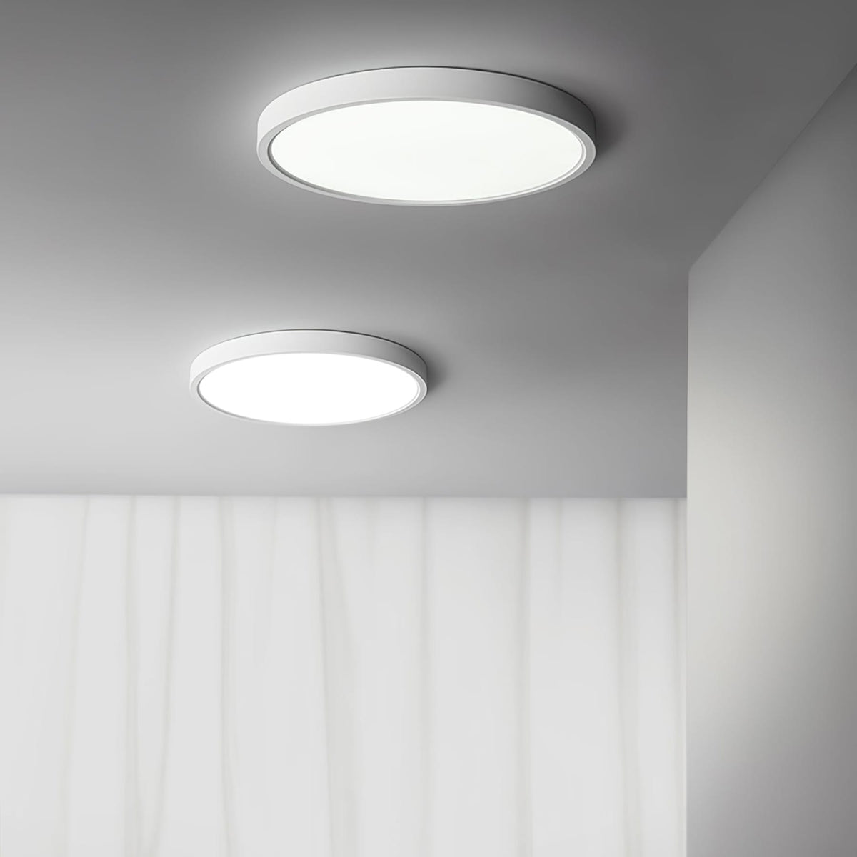 Minimalist Iron Flush Mount Ceiling Light With Slim Low-Profile Design