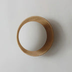 Nordic Natural Wood Wall Sconce LED Light With Globe Shade