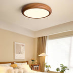 Scandinavian Wood Flush Mount Ceiling Light for Living Room