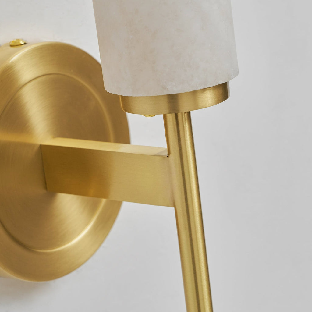 Modern Metal and Faux Alabaster Wall Sconce for Living Room