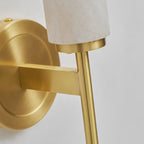 Modern Metal and Faux Alabaster Wall Sconce for Living Room