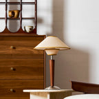 Modern Wood Table Lamp With Fabric Shade for Living Room