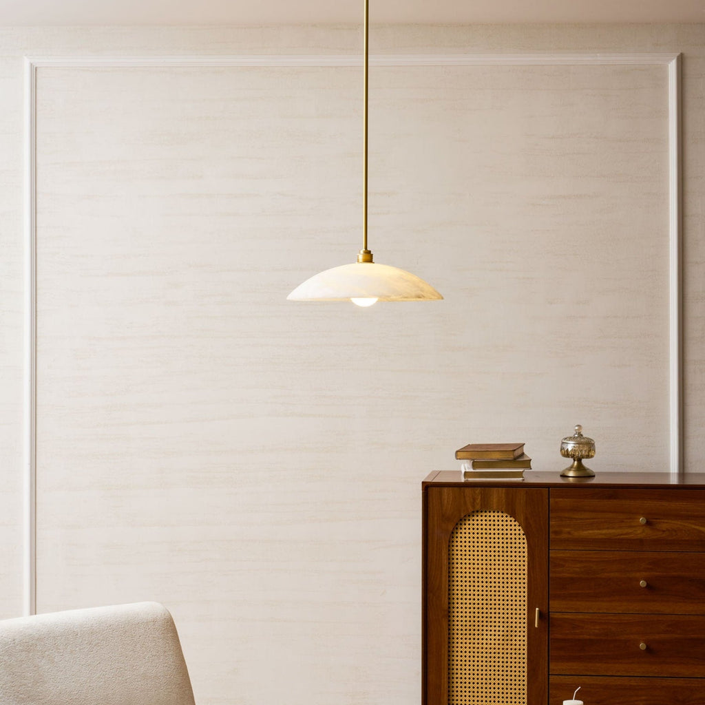 Modern Marble and Copper Pendant Light for Dining Room