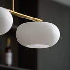 Modern Glass Pendant Light With Tri-Color LED Glow
