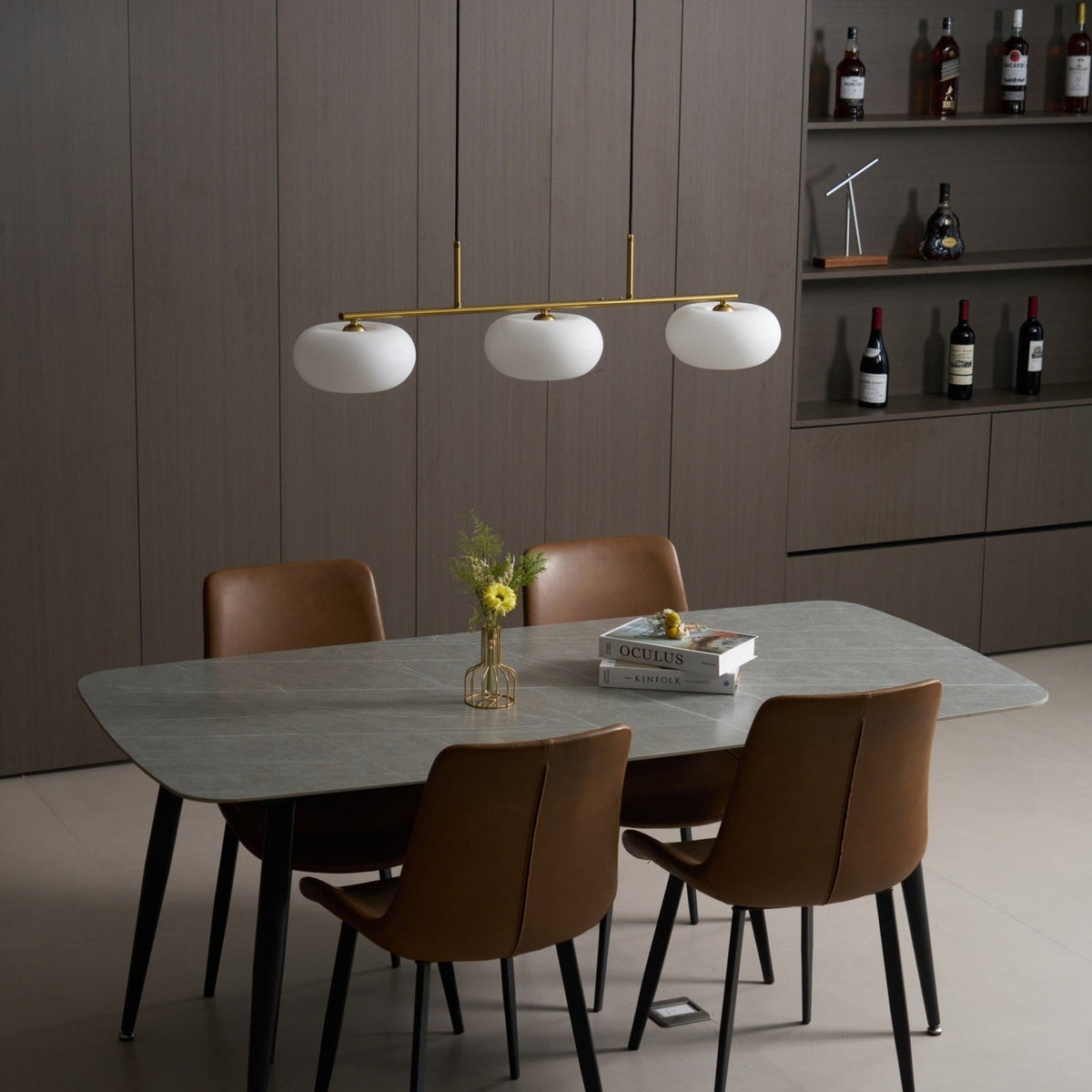 Modern Glass Pendant Light With Tri-Color LED Glow