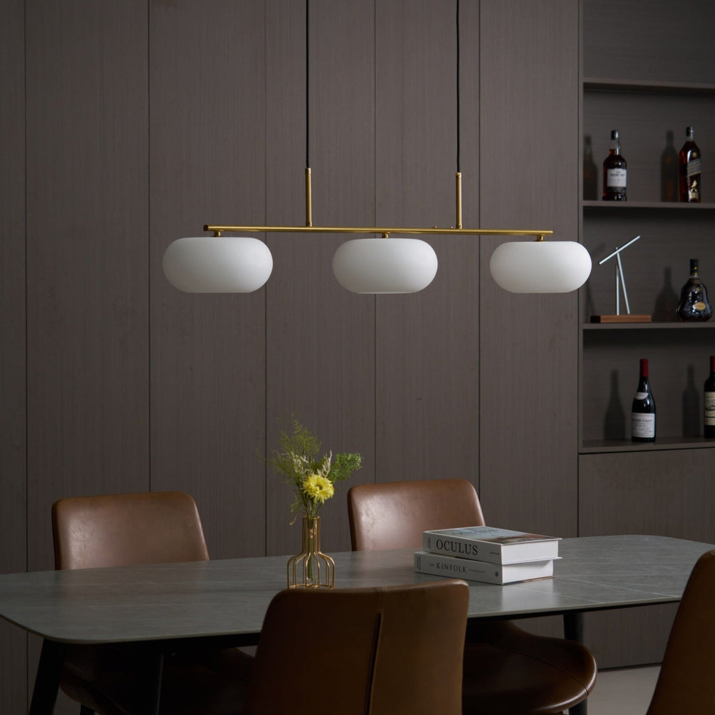 Modern Glass Pendant Light With Tri-Color LED Glow