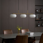 Modern Glass Pendant Light With Tri-Color LED Glow