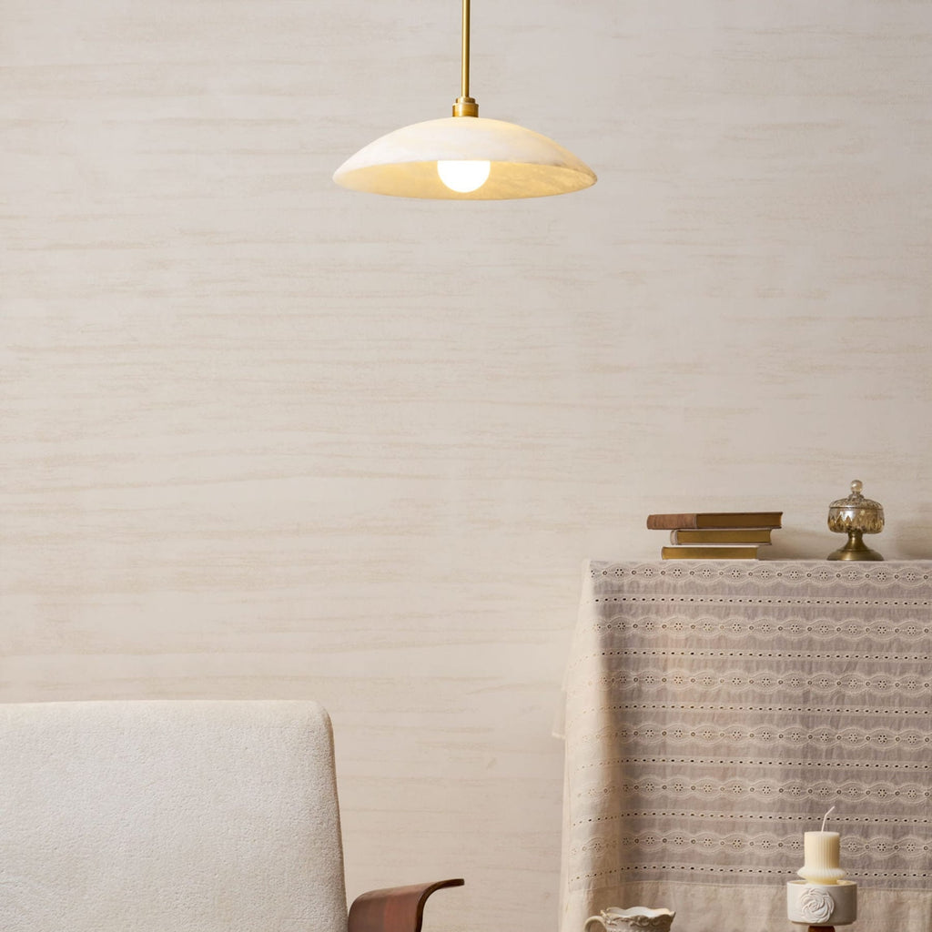 Modern Marble and Copper Pendant Light for Dining Room