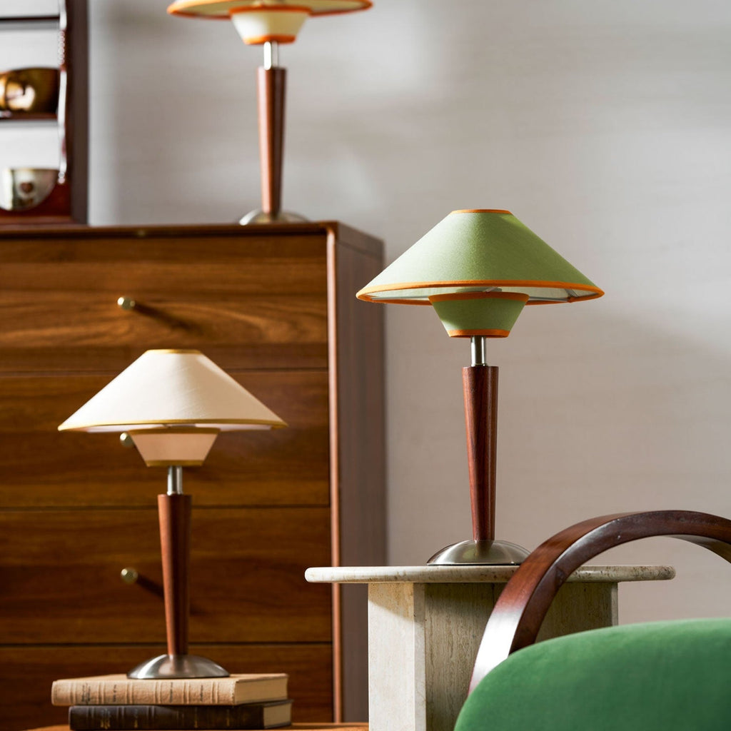 Modern Wood Table Lamp With Fabric Shade for Living Room