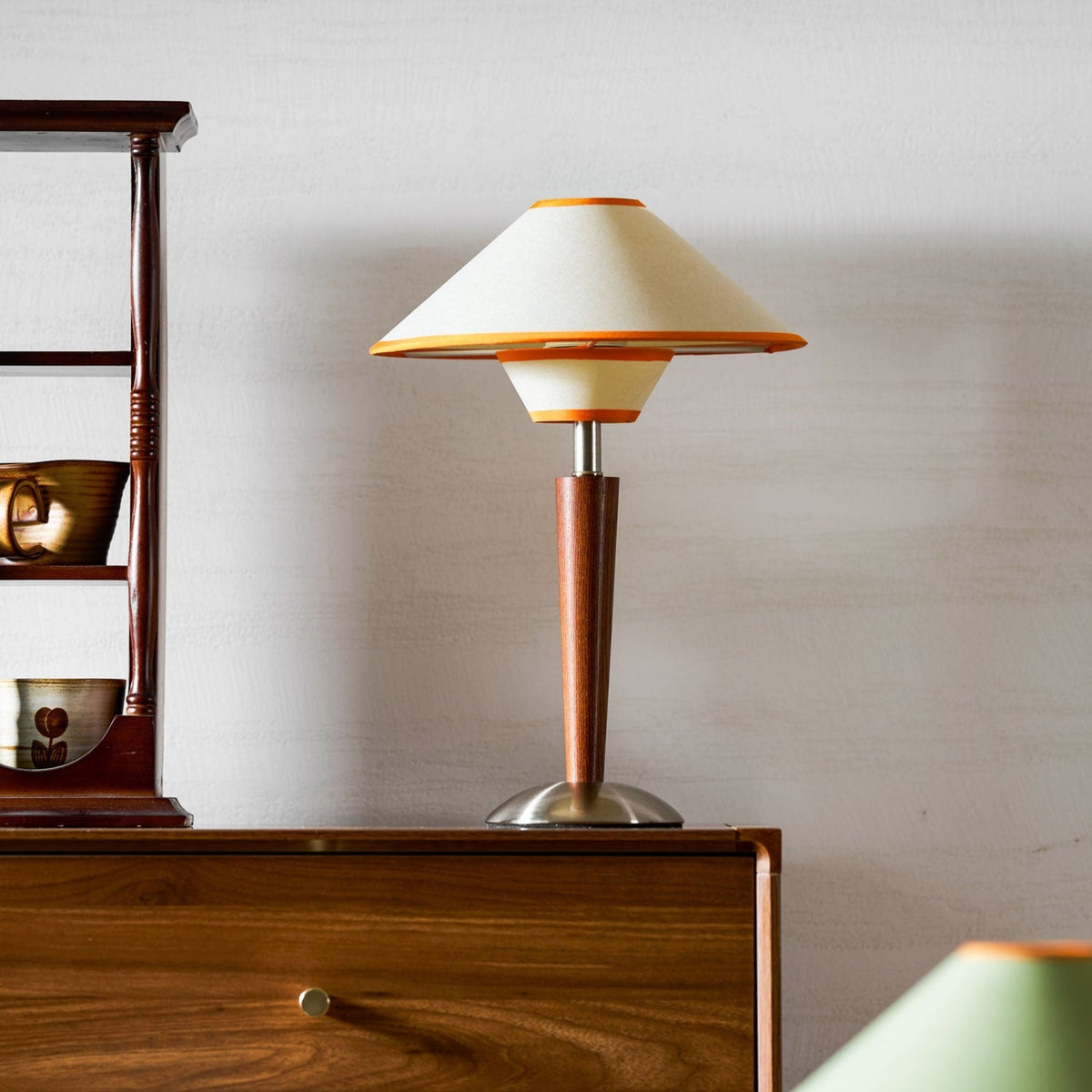 Modern Wood Table Lamp With Fabric Shade for Living Room