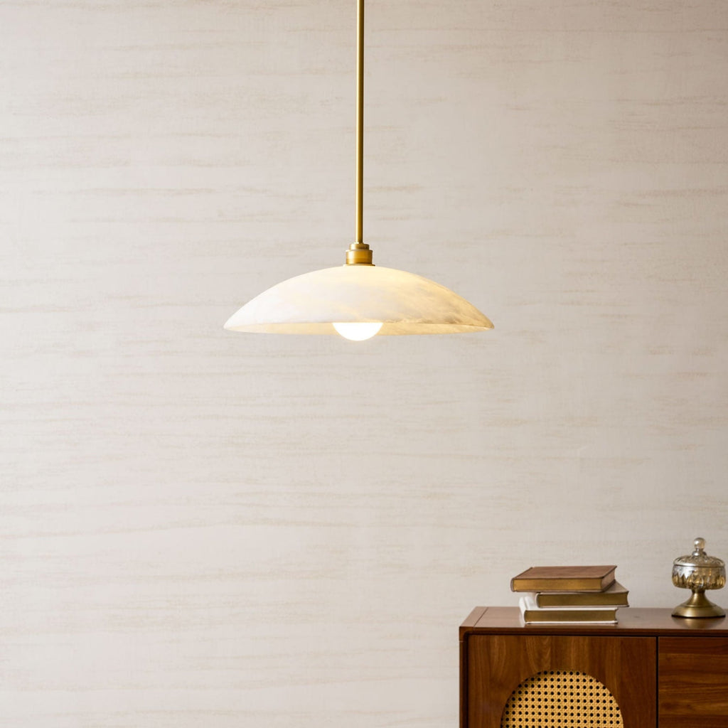 Modern Marble and Copper Pendant Light for Dining Room