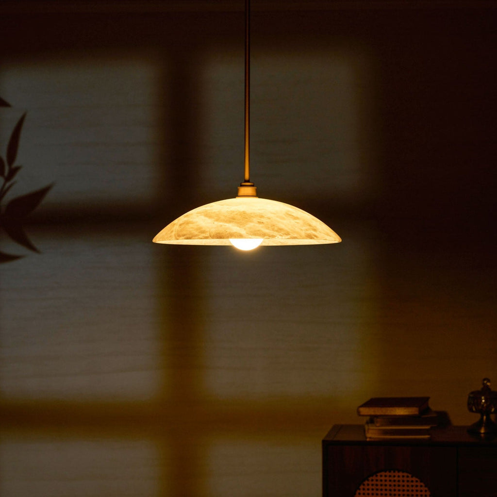 Modern Marble and Copper Pendant Light for Dining Room
