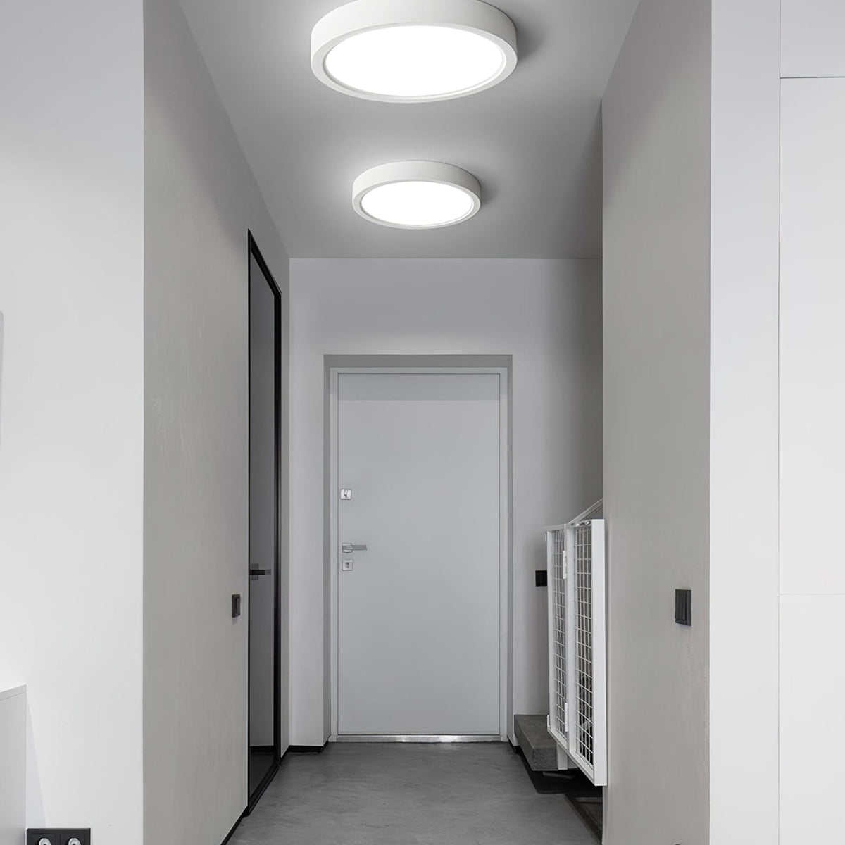 Minimalist Iron Flush Mount Ceiling Light With Slim Low-Profile Design