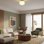 Modern Solid Wood Semi-Flush Ceiling Light for Living Room