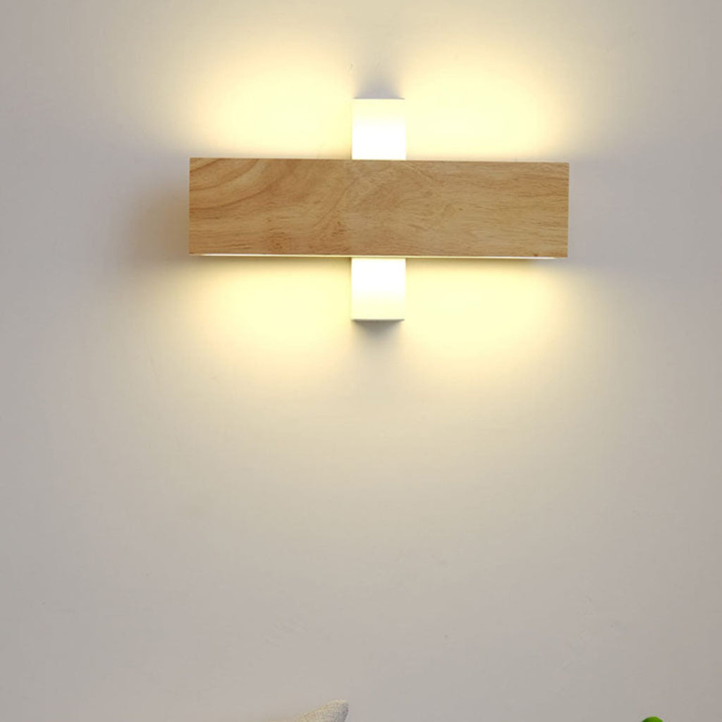 Modern Wood Wall Sconce for Living Room and Bedroom