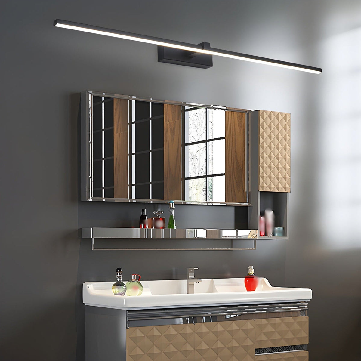 Modern Iron Linear Wall Sconce With Integrated LED for Hallway