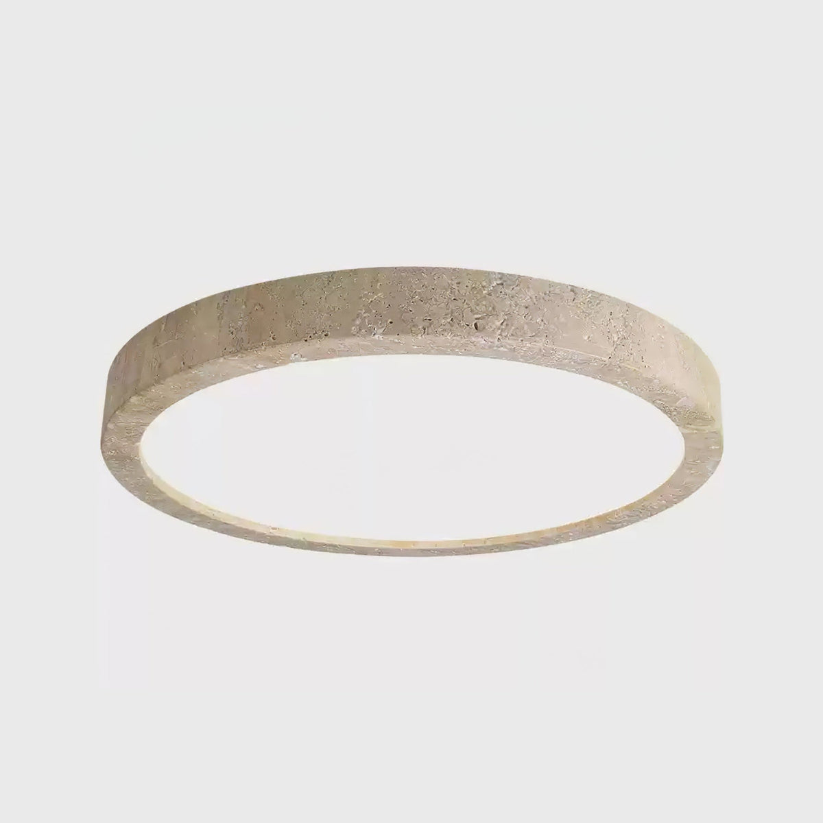 Modern Travertine Flush Mount Ceiling Light With Slim Profile