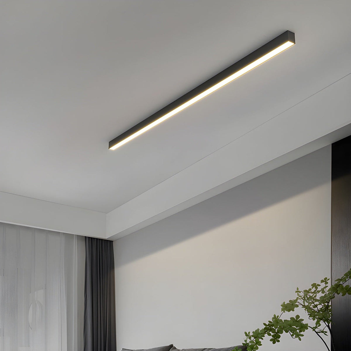 Minimalist Linear Metal Ceiling Light for Living Room