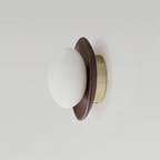 Nordic Natural Wood Wall Sconce LED Light With Globe Shade