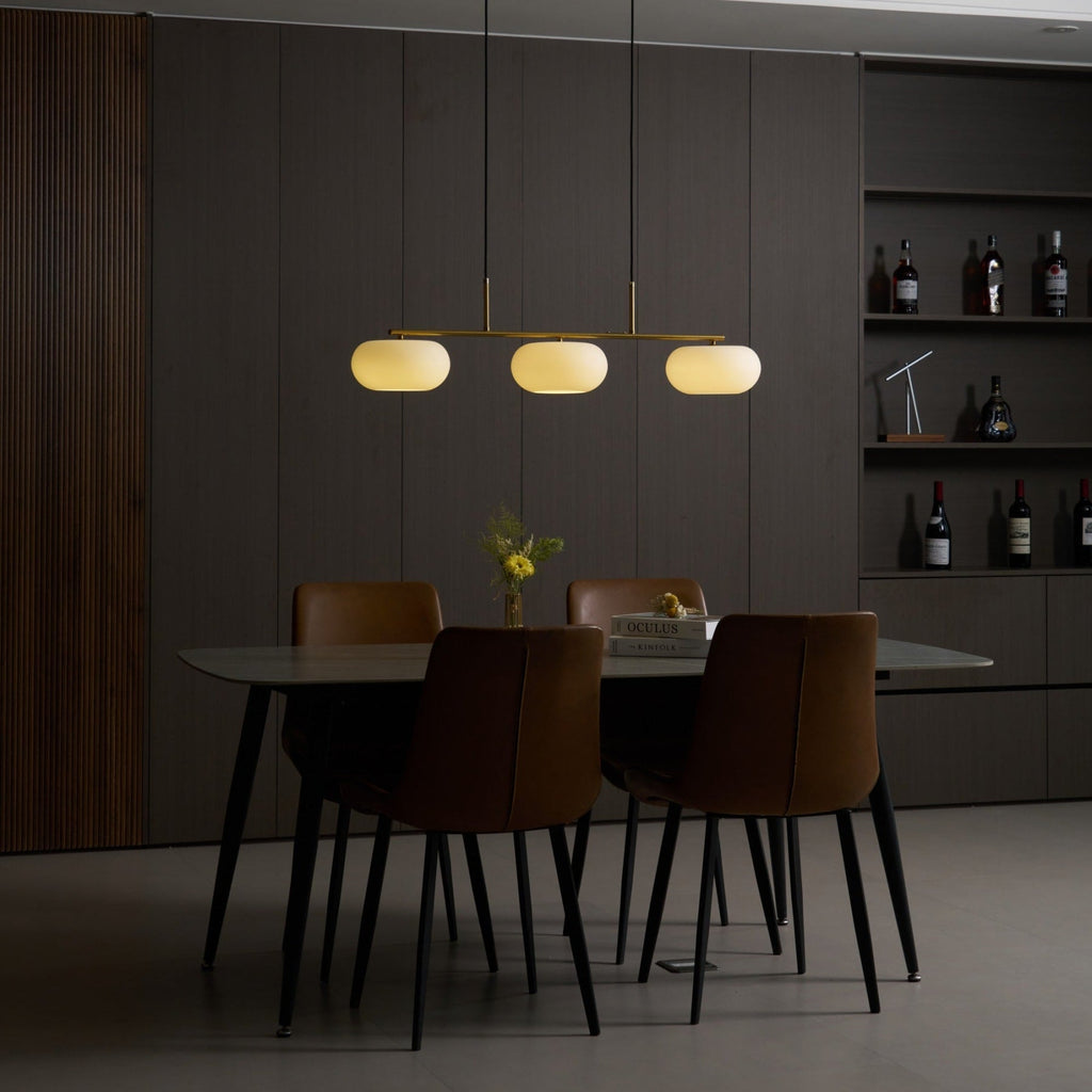 Modern Glass Pendant Light With Tri-Color LED Glow