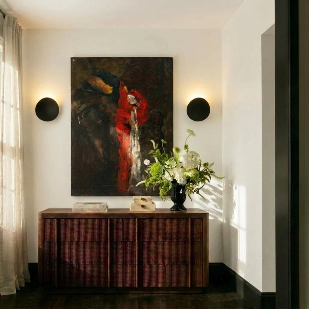 Modern Aluminum Round Wall Sconce for Living Room