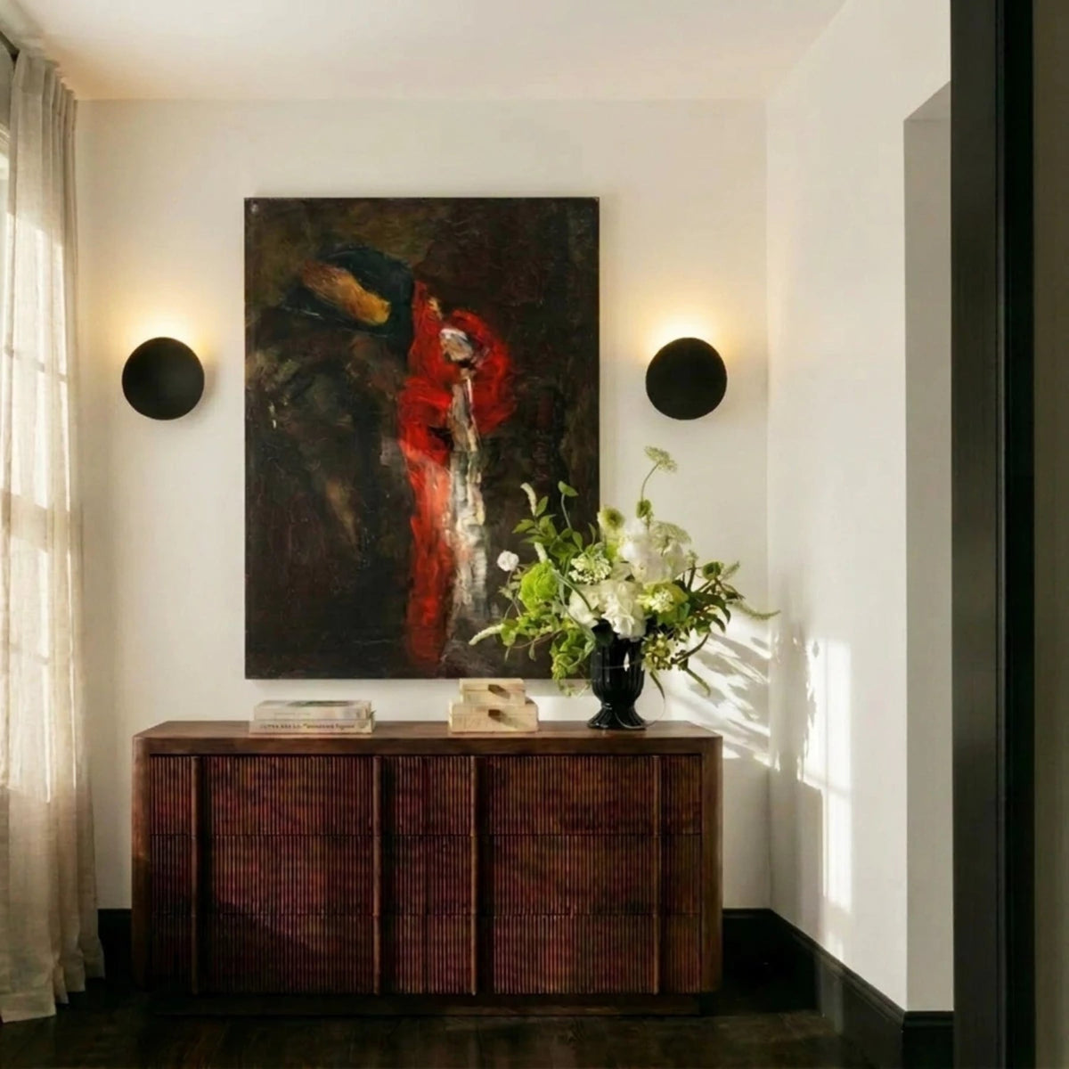 Modern Aluminum Round Wall Sconce for Living Room