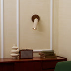 Modern Travertine Wall Sconce With Warm LED Glow
